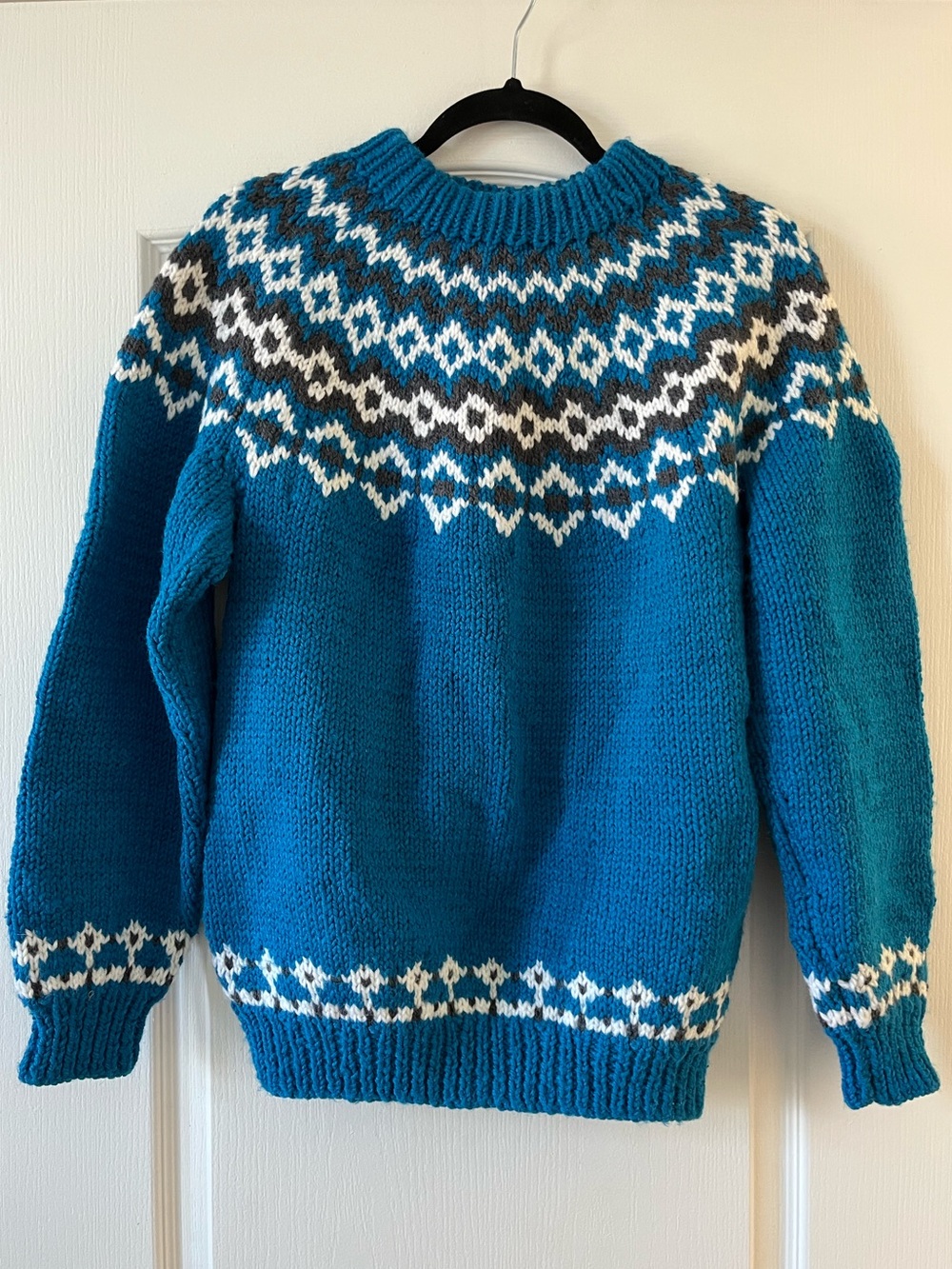 Unisex Wool Teal Nordic Knit Sweater